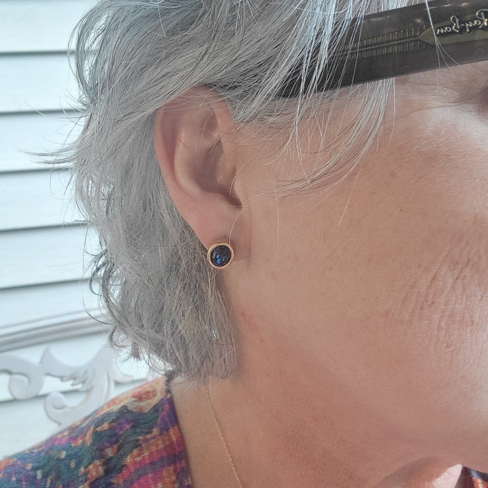 Vintage 1980s Swarovski Stud Pierced Earrings 2 Pairs Clear Marquis Teal Oval - Picture 6 of 7